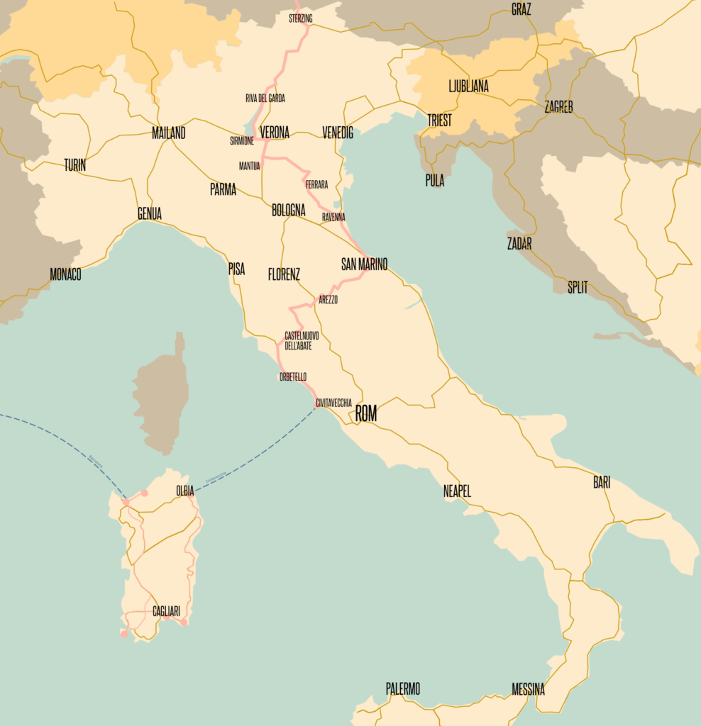Vanlife in Italien: unsere Reiseroute