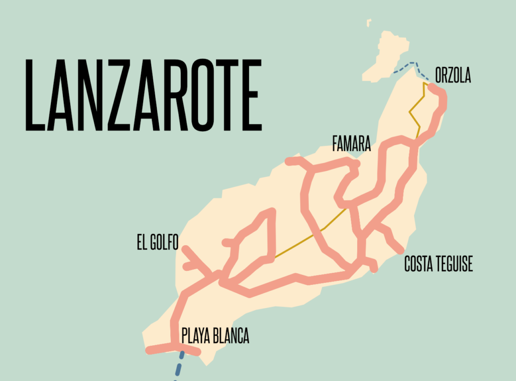 Unsere Valife Reiseroute auf Lanzarote