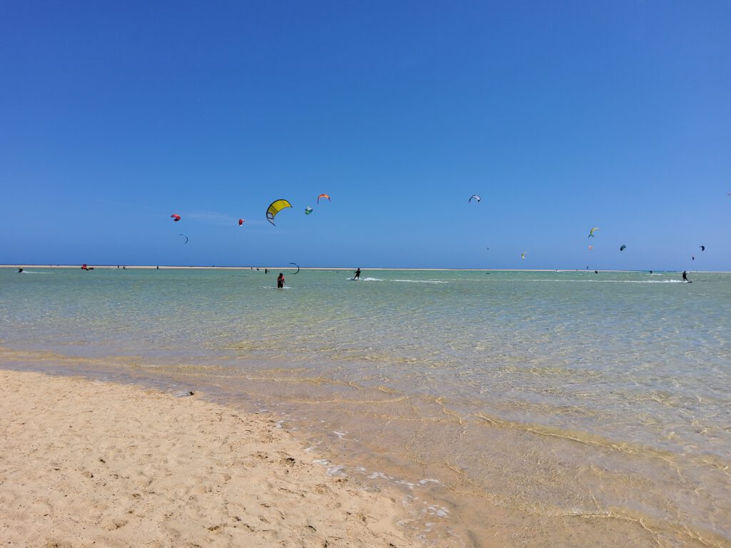 Kitesurfer am Playa de Sotavento
